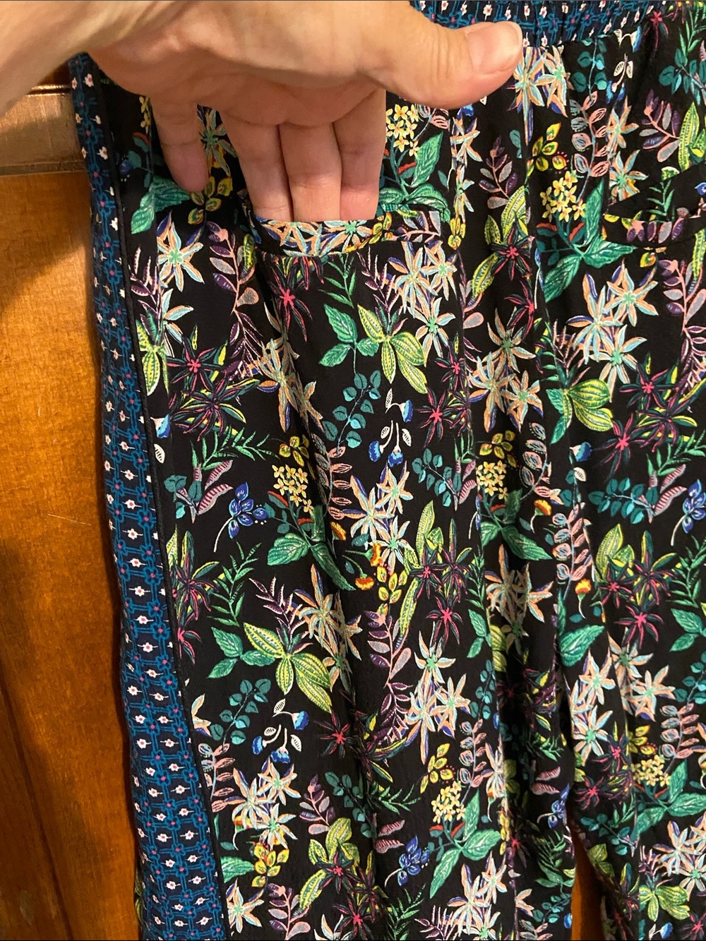 Anthropologie Ett:twa Rousseau Cropped Wide Legs floral tropical Size Medium - Picture 5 of 14